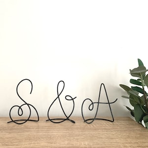 Initials - Freestanding - Shelf Decor - Valentines - Wire Art - Wire Words - Love - Home Decor - Shelf Decor - Gifts - Wedding - Anniversary