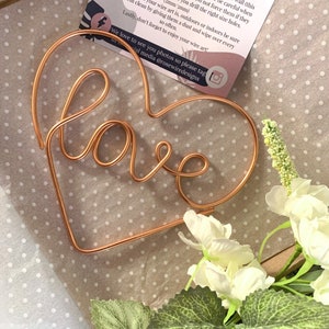 Letterbox Gift - Love Heart - Valentines Gift - Wire Art - Wire Words - Love - Home Decor - Wall Art - Shelf Decor