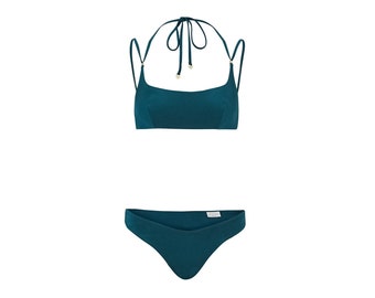 Sustainable Halter Neck Blue Bikini Set