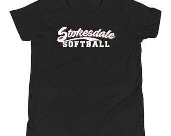 Softball: Youth Short Sleeve T-Shirt, White/White Logo, Variety of Colors