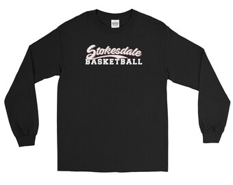 Basketball: Adult Long Sleeve Shirt, Variety of Colors, White/White Logo