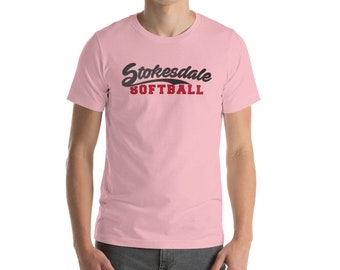 Softball: Short-Sleeve Unisex T-Shirt, Black/Red Logo, Variety of Colors