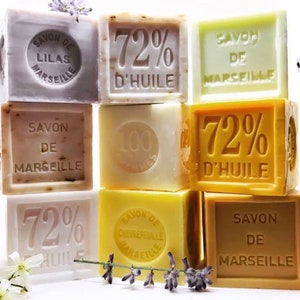 Savon de Marseille Large Soap Cube | Jasmine Soap | English Lavender Soap | Honey French Soap | Natural Soap | Gentle Handcrafted Soap