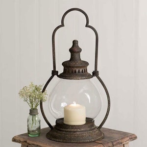 Small Steeple Lantern with Rustic Finish | Farmhouse Steeple Lantern | Primitive Lantern | Vintage Country Decor Lantern | Candle Holder