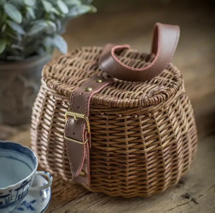 Small Wicker Fishing Basket | Small Decorative Woven Basket | Vintage  Fishing Creel | Small Creek Basket | Fly fishing creel basket