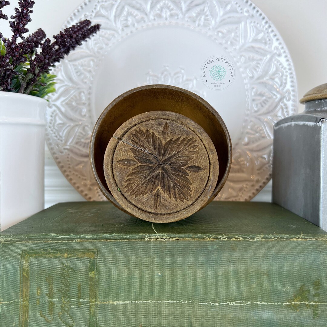 Antique Clover Flower Butter Mold Press Antique Butter Mold Press