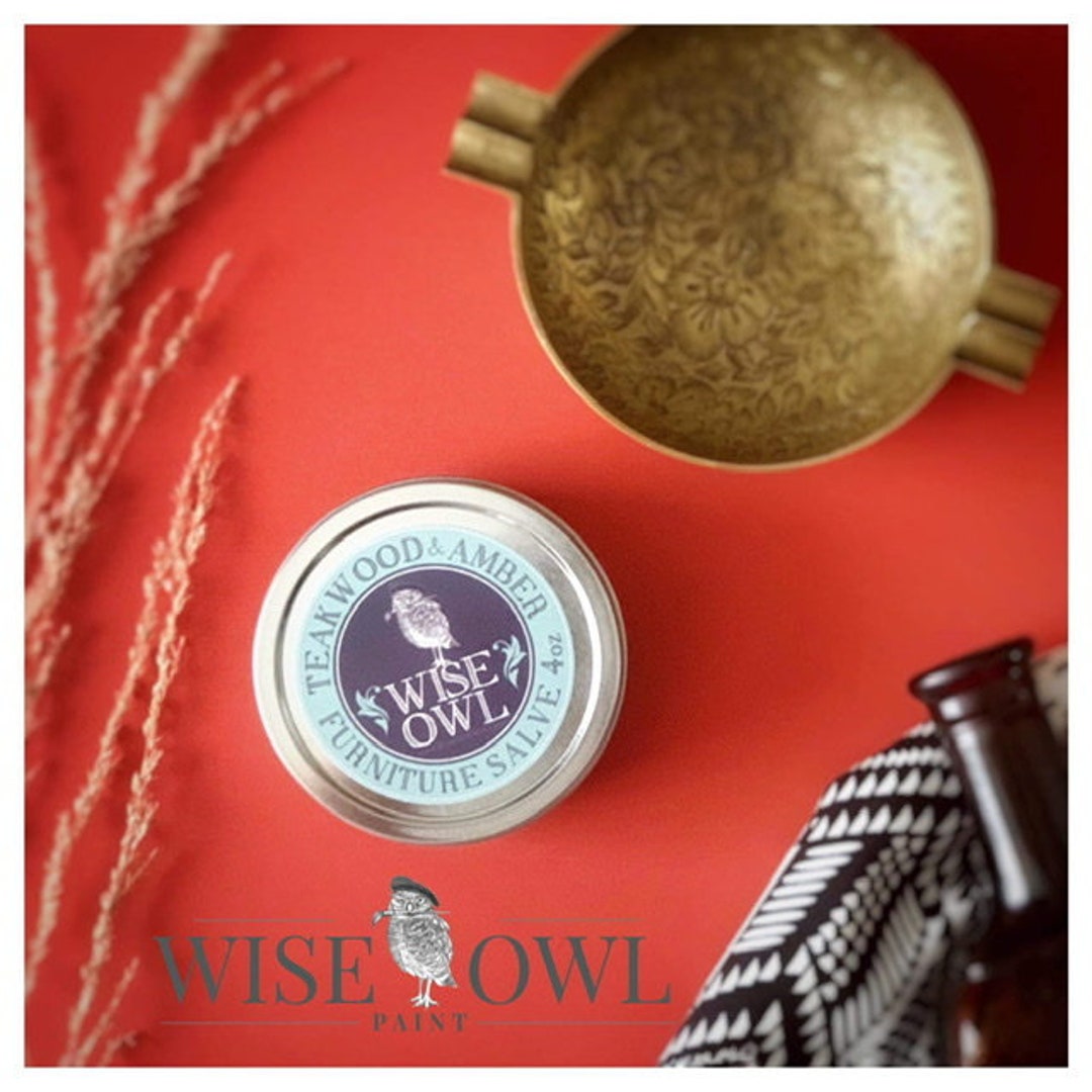 Teakwood and Amber Wise Owl Furniture Salve Wax Leather Balm Wood Balm