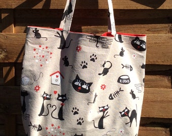 Sac A Main Motif Chats Etsy Sac A Main Motif Chats Etsy