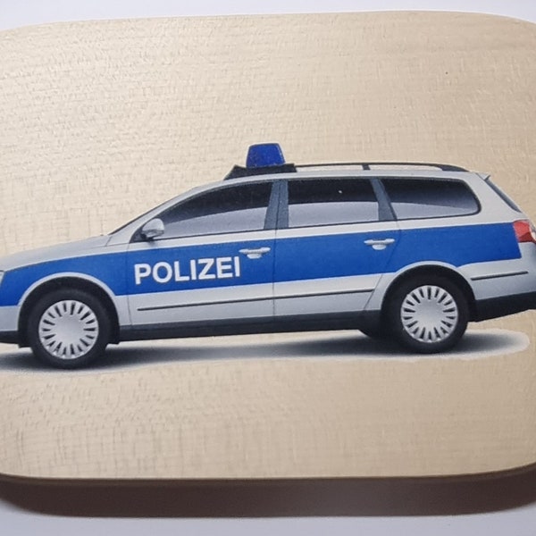 Polizei, Mampfbrett, Fressbrett, Jausenbrett Frühstücksbrett, Brotzeitbrett mit kostenlosem Namen,