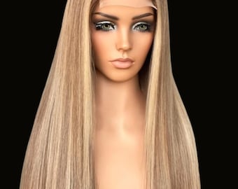Luxury Human Hair Wig | Balayage Blonde Straight | HD Lace | Custom Medical Cap Available | Professional Custom Colored | WearUGetURHair