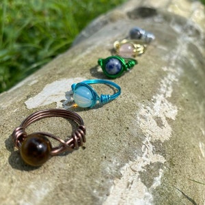 Custom Crystal Wire Wrapped Rings