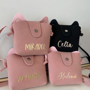 Personalized Kitty Cat Mini Purse. Little girl gift. Girl purse. Toddler purse. Cute Handbag. Girl handbag. Gift for girl. image 7