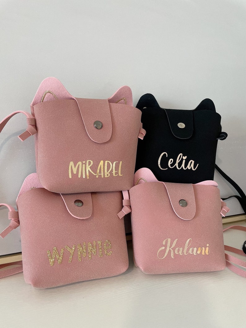 Personalized Kitty Cat Mini Purse. Little girl gift. Girl purse. Toddler purse. Cute Handbag. Girl handbag. Gift for girl. image 7