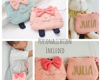 Personalized Kitty Cat mini purse, Baby girl gift, Girls Purses, Girl Crossbody, Toddler purse, Birthday gift for girls, Girl handbag.