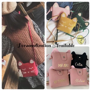 Personalized Kitty Cat Mini Purse. Little girl gift. Girl purse. Toddler purse. Cute Handbag. Girl handbag. Gift for girl. image 1