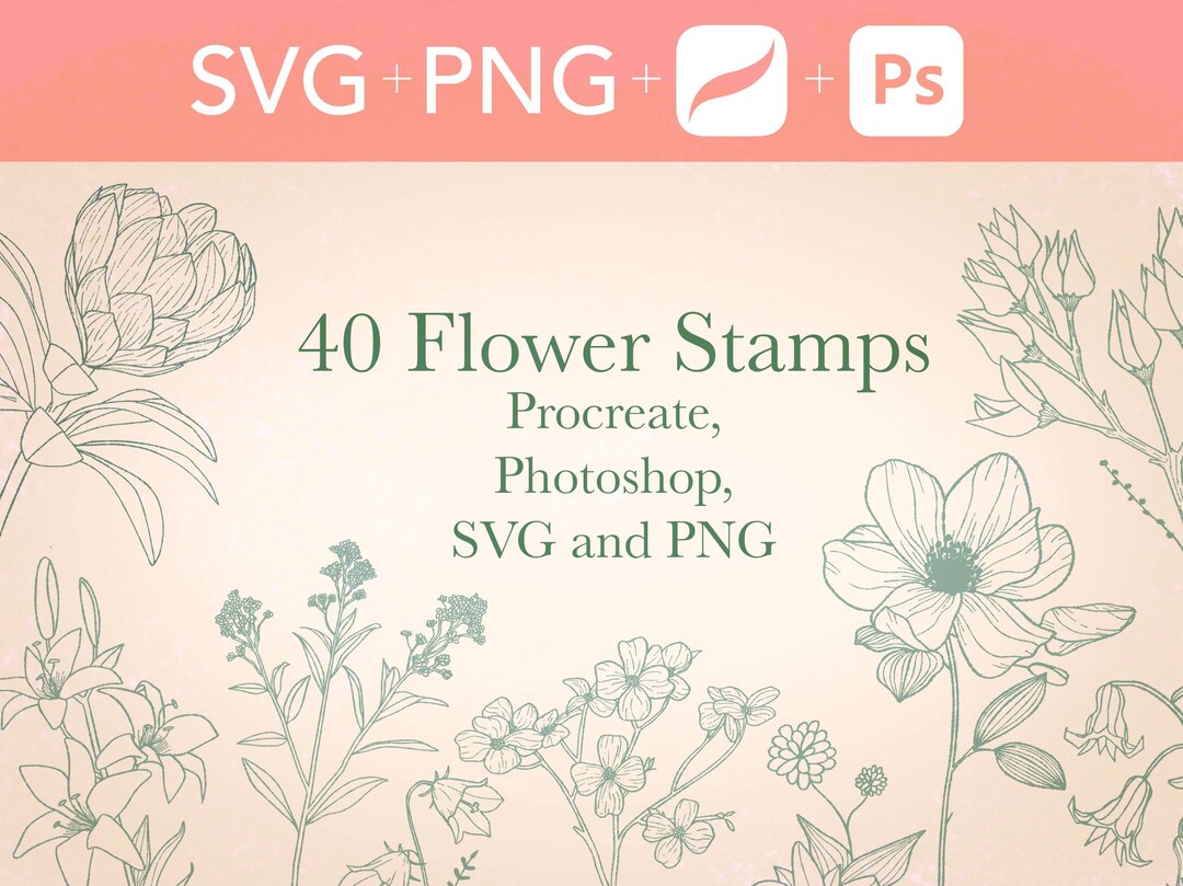 Flower Bouquets Procreate Stamps Procreate Flowers Procreate Floral ...