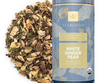 White Ginger Pear Loose Leaf Tea | Delicate White Tea with Ginger and Pear | Light & Refined | Teabloom