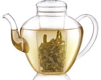 Grand Bouquet Glass Teapot With Glass Infuser