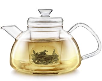 Clear Balance Borosilicate Glass Teapot With Microdot Loose Tea Infuser