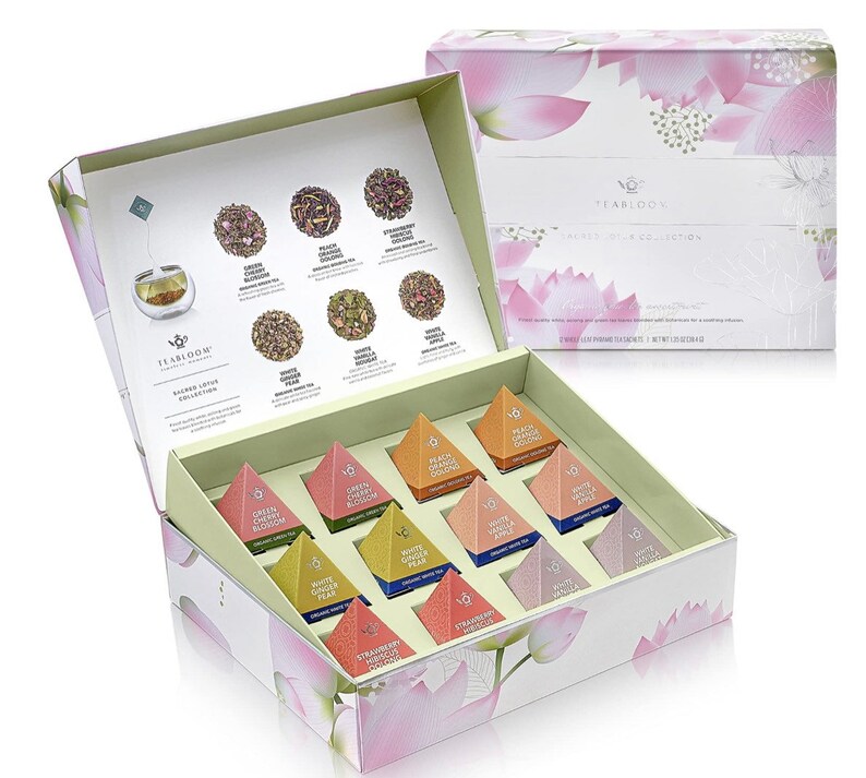 A pink gift box of tea