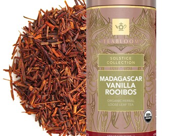 Madagascar Vanilla Rooibos Loose Leaf Tea | Luxurious Pure Vanilla Herbal Tea | Caffeine-Free & Dreamy | Teabloom