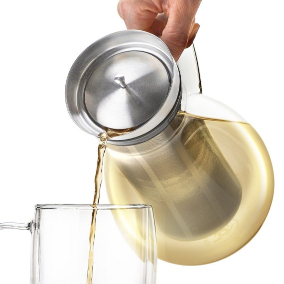 Glass Pitcher Stovetop Safe - Glass Carafe with Removable Filter