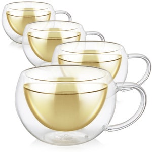 Teabloom Modern Classic Insulated Glass Tea Cups