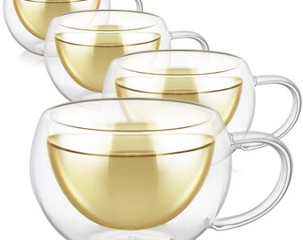 Teabloom Modern Classic Insulated Glass Tea Cups