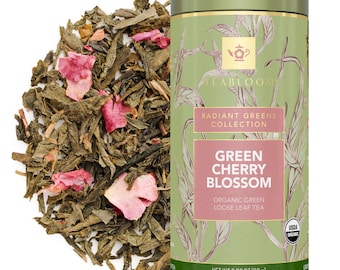 Green Cherry Blossom Loose Leaf Tea | Floral & Fruity Green Tea | Light and Elegant | Teabloom