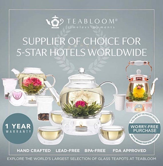 Clear Glass Tea Pot Stovetop Blooming Loose Leaf Tea Pot Tea Kettle