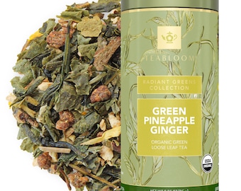 Pineapple Ginger Loose Leaf Tea | Tropical & Zingy Herbal Tea | Caffeine-Free and Refreshing | Teabloom