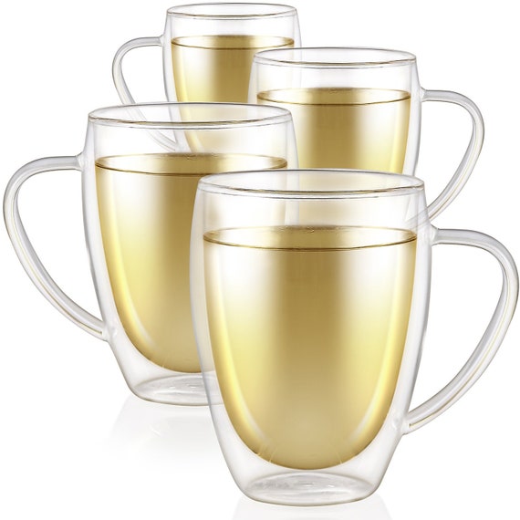 Sips by Double-Wall Heart Glass Mug | 8 oz Capacity | Prevents Condensation | Heart Shaped Interior | Perfect for Tea | Tea Gift Sets