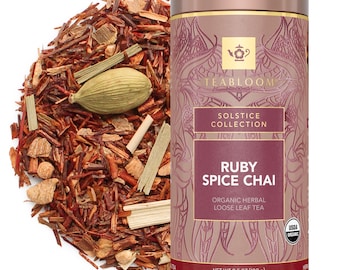 Ruby Spice Chai Loose Leaf Tea | Rich Rooibos Spiced Chai | Caffeine-Free Warming Blend | Teabloom