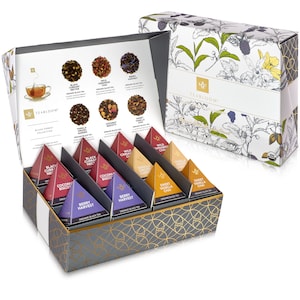 Organic Black Tea Sampler Box, Teabloom Pyramid Tea Sachets