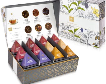 Organic Black Tea Sampler Box, Teabloom Pyramid Tea Sachets