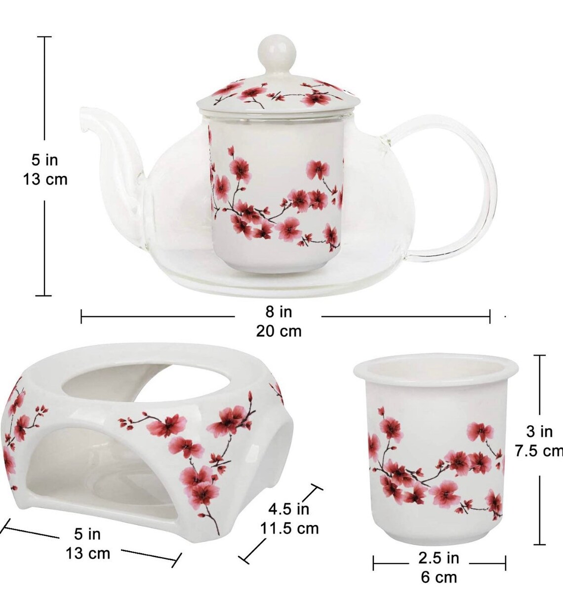 Teabloom Cherry Blossom Teapot & Flowering Tea Gift Set Etsy