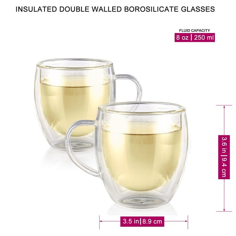 Teabloom Clarity® Double Wall Glass Tea Cups Etsy