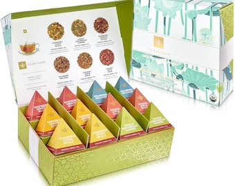 Teabloom Herbal Oasis Caffeine-Free Tea Sampler Box – Organic Wellness Blends