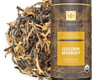 Golden Monkey Loose Leaf Black Tea | Rare Chinese Premium Black Tea | Smooth & Malty | Teabloom