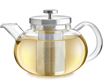 Pure Connoisseur Glass Teapot and Infuser with Microdots for Loose-Leaf Teas