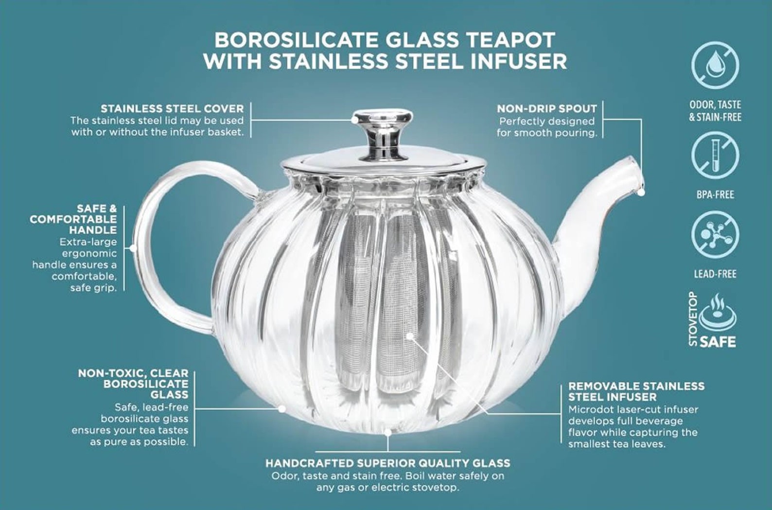 Vienna Glass Teapot With Removable Infuser Etsy