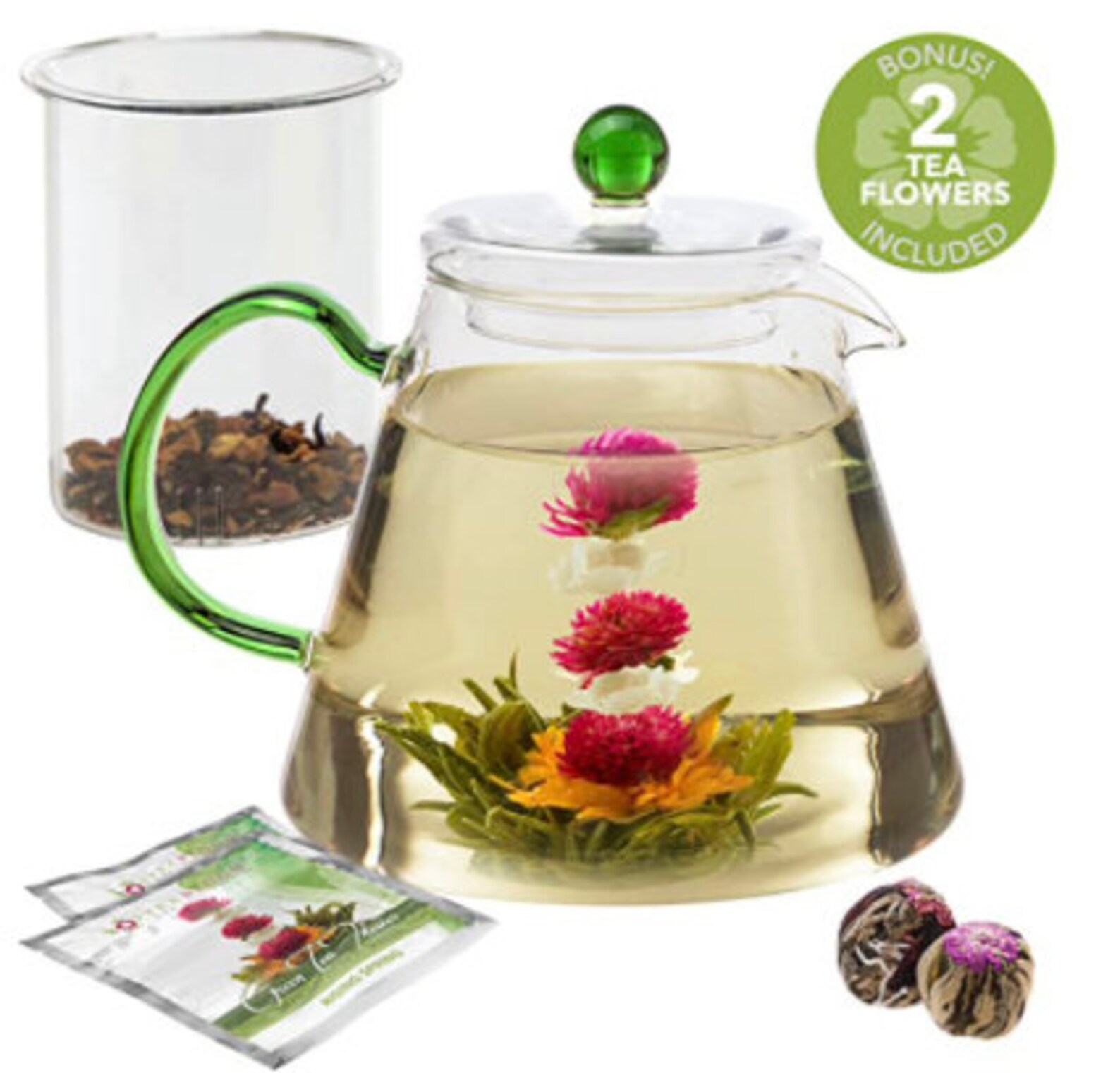 Teabloom Blooming Oasis Teapot Set 34 oz Borosilicate Glass Etsy