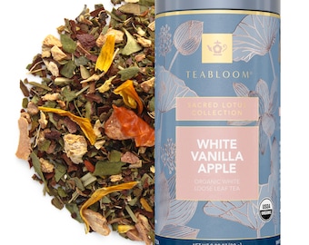 White Vanilla Apple Loose Leaf Tea | Soft & Sweet White Tea Blend | Light and Naturally Fragrant | Teabloom