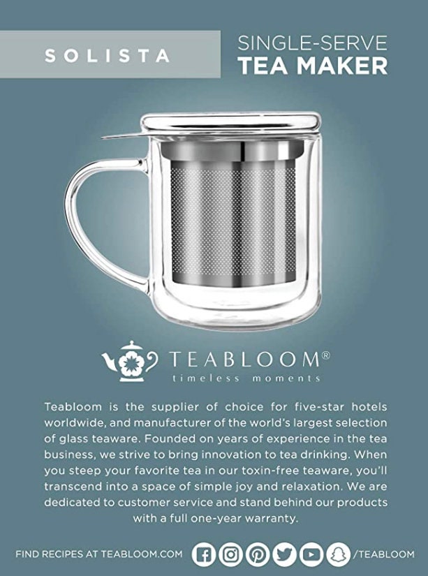 Teabloom Singleserve Tea Maker 8 Oz /240 Ml Double Wall Etsy