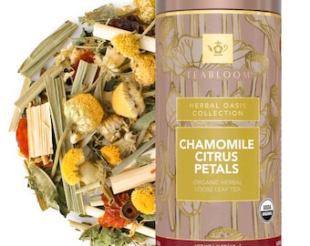 Chamomile Citrus Petals Loose Leaf Tea | Calming Floral Herbal Tea | Caffeine-Free & Soothing | Teabloom