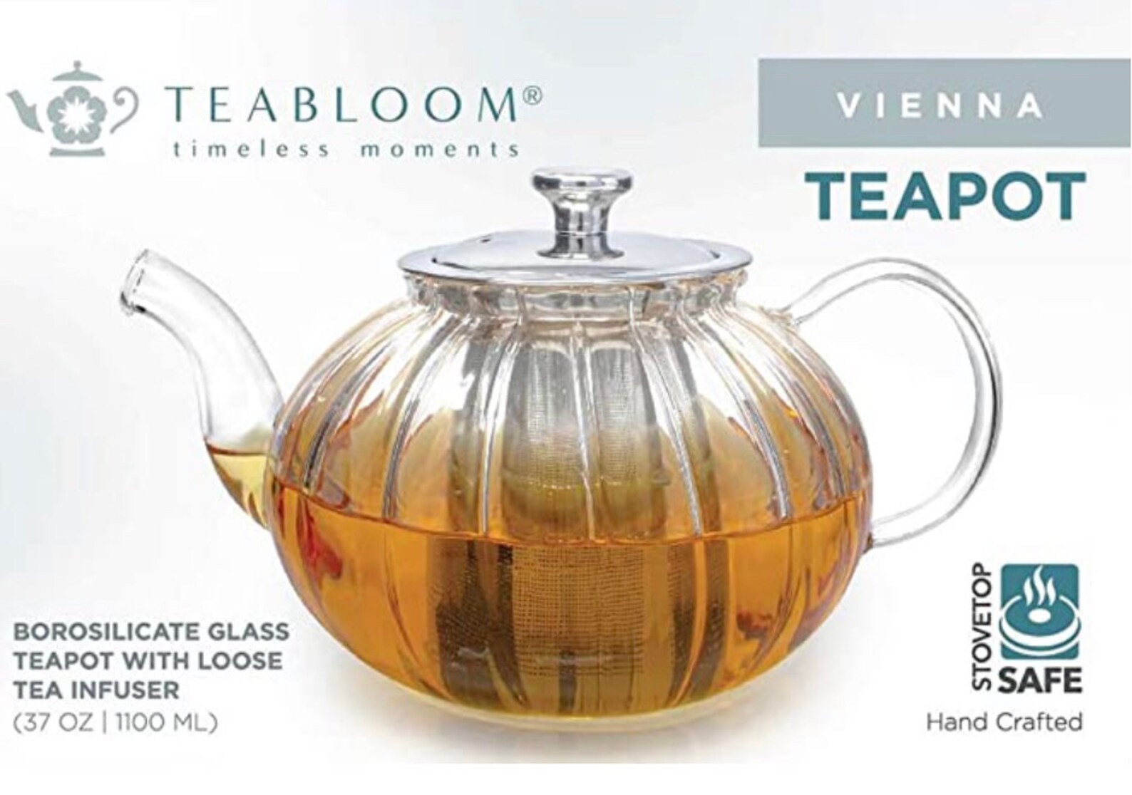 Teabloom Vienna Glass Teapot Leadfree Borosilicate Glass Etsy UK