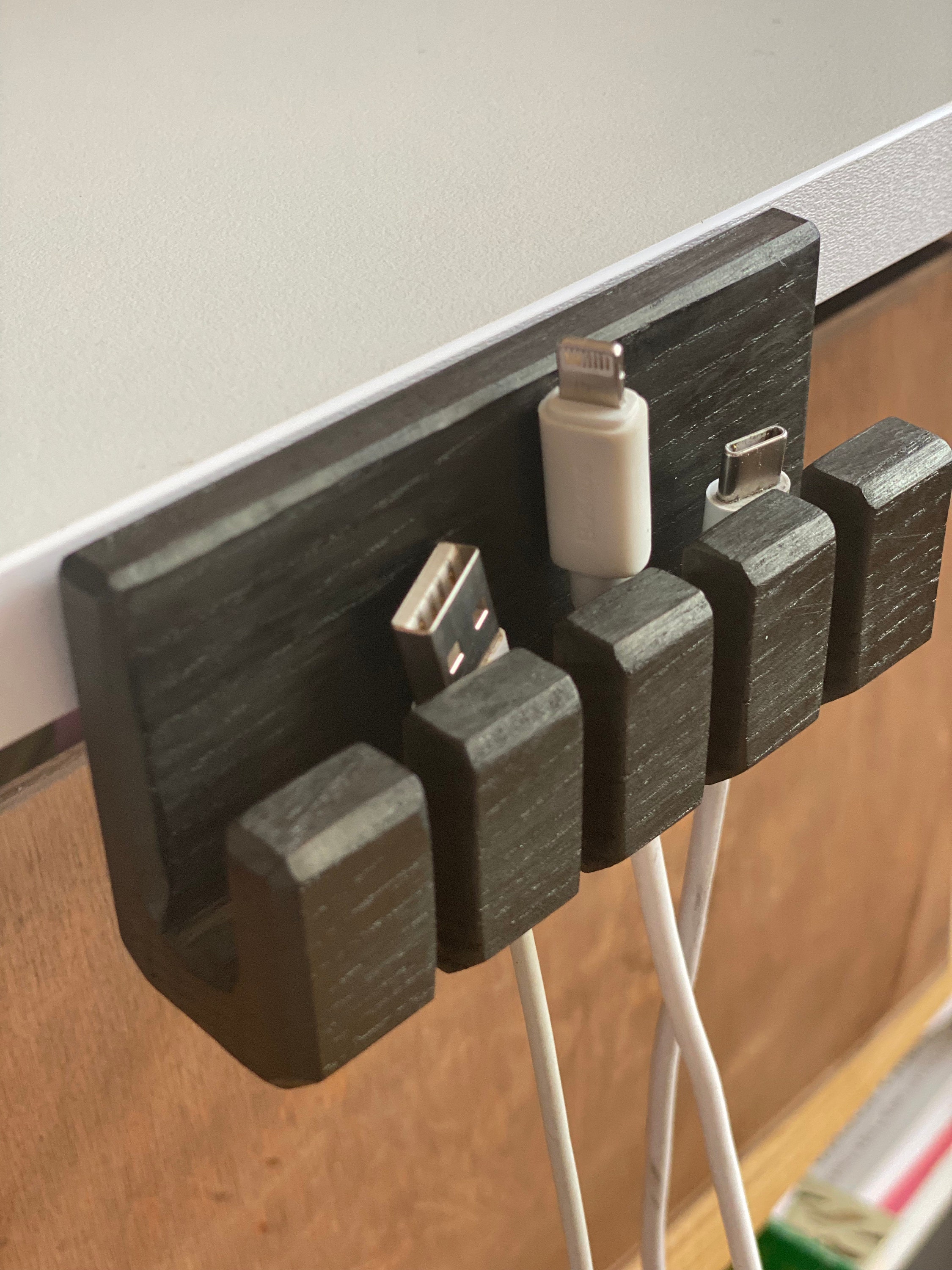 Wood Cable Organizer Desk Cord Organizer Wooden Cord Etsy