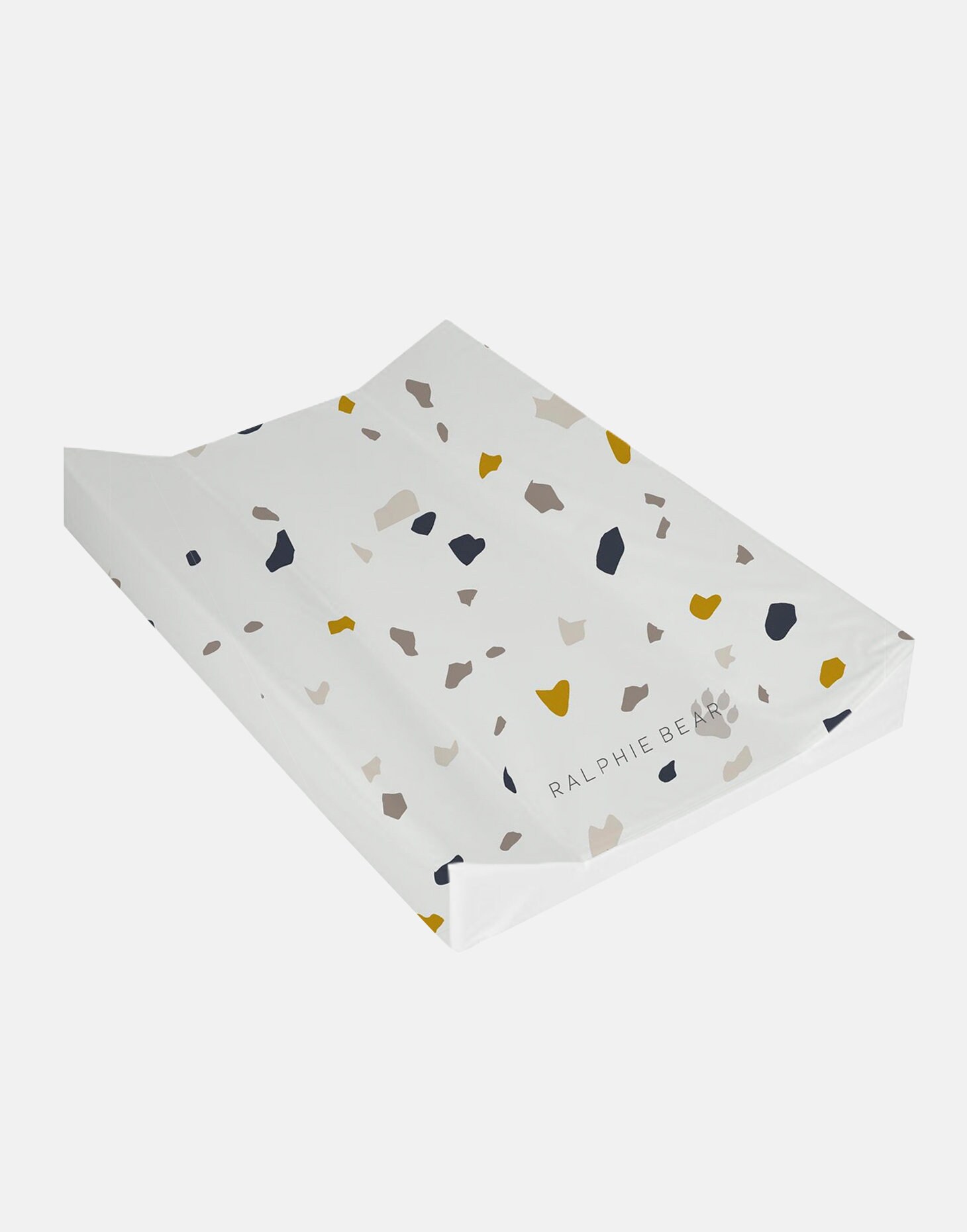 Ralphie Bear Baby Changing Mat, Premium Anti-Roll, Raised Edge Wedge, Neutral Beige Woodland Animals Print, 70x45cm