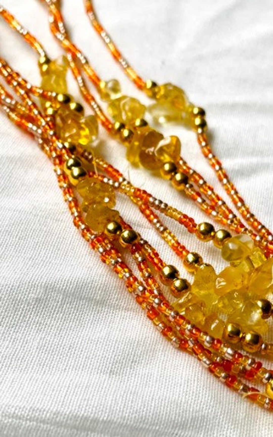 Citrine waist shop beads
