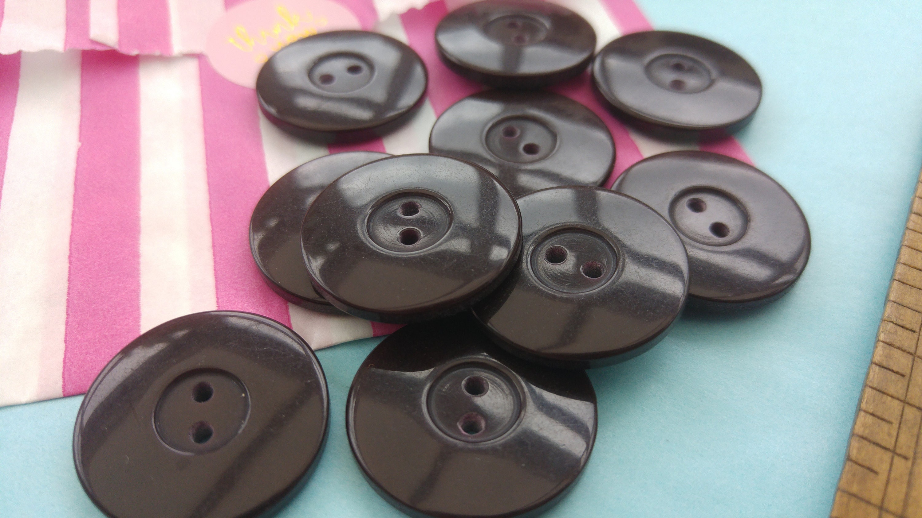 Anevous Harzknöpfe Set - 10 Stück Quadratische 4-Loch Knöpfe 25mm Blau